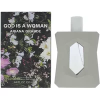 ARIANA GRANDE God Is A Woman Eau De Parfum 100ml, geometric lavender bottle with floral box design.