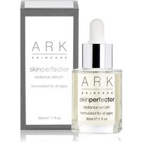Ark Skincare Radiance Serum 30ml in clear bottle with dropper, next to matching grey and white box.