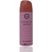 Pink Armaf Club De Nuit body spray, 200ml, with a cylindrical design and a glossy cap.