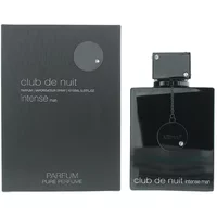 Black Armaf Club De Nuit Intense Man Pure Parfum 150ml bottle with square cap and matching black box.