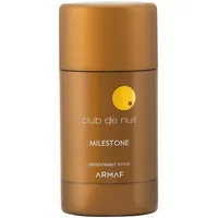 Bronze Armaf Club De Nuit Milestone deodorant stick, 75g, with yellow circle logo and white text.