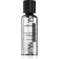 Armaf Club De Nuit Sillage Hair Mist 55ml, silver bottle with black abstract design and black cap.