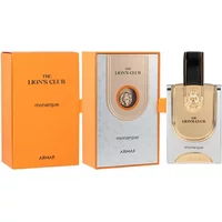 Armaf Lions Club Monarque Eau De Parfum 100ml, gold bottle with lion emblem, orange and silver packaging.