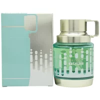 Armaf Odyssey Aqua Eau De Parfum 60ml, teal glass bottle with silver cap, next to matching teal and silver box.