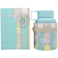 Armaf Odyssey Marshmallow Eau De Parfum 100ml, pastel blue and pink bottle with abstract swirl design, matching box.