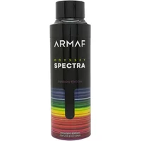 Black Armaf Odyssey Spectra body spray 200ml with rainbow stripe design and white logo on the front.
