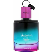Armaf Space Age Eau de Parfum 100ml, gradient blue to pink bottle with purple cap and black ring.
