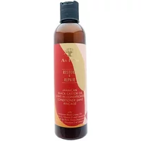 Brown bottle with black cap, red and gold label, "As I Am Jamaican Black Castor Oil Leave-in Conditioner 237ml."