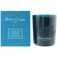 Blue Atelier Cologne Fleur De Tanger candle, 180g, with matching blue box featuring white branding text.
