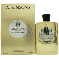 Gold Atkinsons The Other Side Of Oud Eau De Parfum 100ml bottle with black cap and matching gold box.
