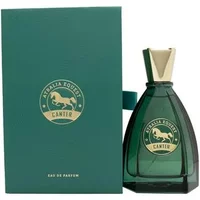 Green Atralia Equest Canter Eau De Parfum bottle with gold cap, next to matching green box with horse logo.
