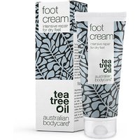 Tea Tree Foot Cream 100ml tube with leaf design and matching box by Australian Bodycare.
