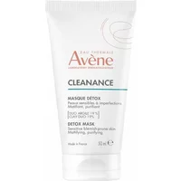 Avène Cleanance 3 In 1 Detox Mask 50ml, white tube with orange and black text, minimalist design.