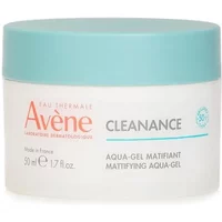 Avène Cleanance Mattifying Aqua Gel, 50ml, white jar with turquoise lid and orange logo.