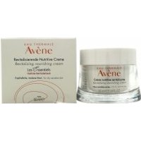 Avène Revitalizing Nourishing Cream 50ml in a clear jar with white lid, next to a white box with red and black text.