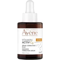 Avène Vitamin Activ Cg Radiance Serum 30ml, amber bottle with white dropper cap and white label with orange accents.