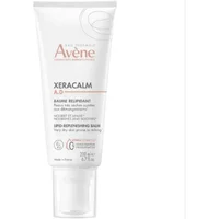 White Avène Xeracalm Replenishing Balm tube, 200ml, with orange and black text, clear cap.