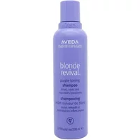 Aveda Blonde Revival Purple Toning Shampoo 200ml in a lavender bottle with white text and a flip-top cap.