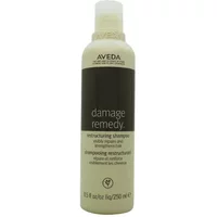 Aveda Damage Remedy Restructuring Shampoo 250ml in a beige bottle with a dark brown label and flip-top cap.