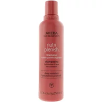 Aveda Nutriplenish Shampoo Deep Moisture 250ml, pink bottle with black text and flip-top cap.