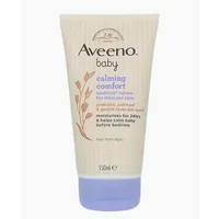 Aveeno Baby Calming Comfort Bedtime Lotion 150ml in beige tube with purple cap and lavender design.