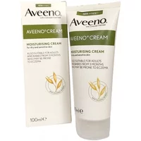 Aveeno Moisturising Cream 100ml tube with green label and oat graphic, next to matching box.