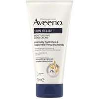 Aveeno Skin Relief Moisturising Hand Cream 75ml, white tube with blue label and oat graphics.