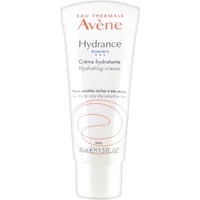 White tube of Avène Hydrance Rich Hydrating Cream 40ml with orange and black text.