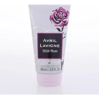 Avril Lavigne Wild Rose Body Lotion 150ml tube, pink rose design, black label with white text, light pink cap.