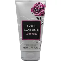Silver Avril Lavigne Wild Rose Shower Gel 150ml tube with pink rose design and black label.