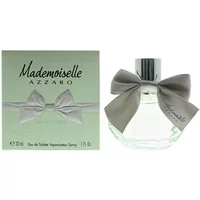Azzaro Mademoiselle L'Eau Tres Florale 30ml perfume, clear round bottle with gray bow, silver cap, green box.