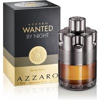 Azzaro Wanted by Night Eau de Parfum 100ml, gunmetal cap with amber glass bottle, black and gold box.