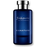 Dark blue Baldessarini Signature EDT bottle with silver cap and white lettering, 90 ml.
