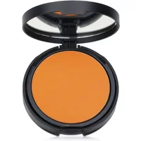 Black compact with orange powder foundation and mirror, bareMinerals BarePro 16HR Skin Perfecting Powder 45 Medium Deep Warm.