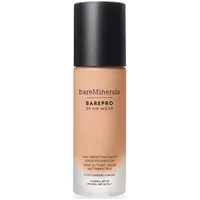 bareMinerals Barepro liquid foundation in a frosted glass bottle with a black cap and white text, SPF 20 Light 26 Cool