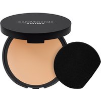 Black compact of bareMinerals BAREPRO powder foundation with beige powder and black applicator sponge.