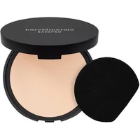 bareMinerals BAREPRO powder foundation in Fair 10 Neutral with black compact and matching applicator sponge.