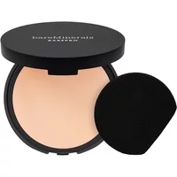 bareMinerals BAREPRO powder foundation in Fair 10 Warm, black compact with mirror and applicator sponge.