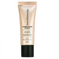 bareMinerals pink tube of Luminizing Tinted Moisturizer SPF 20 with black cap and minimalist text design.