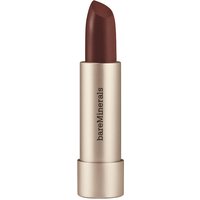 BareMinerals Mineralist Hydra Smoothing Lipstick in deep brown shade, housed in a sleek gold tube.