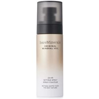 bareMinerals Original Mineral Veil Setting Spray in a gradient beige bottle with a black cap and gold text.
