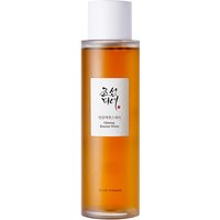 "Clear bottle of Beauty of Joseon Ginseng Essence Water, amber liquid, white cap, Korean text on label"