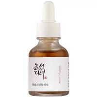 Beauty of Joseon Revive Serum in a clear bottle with white dropper cap, featuring Korean text and amber liquid.