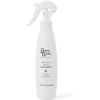 White Beauty Works Bounce Back Volume Spray bottle with a spray nozzle, 300ml size, sleek design.