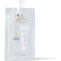 White Beauty Works Pearl Nourishing Mask sachet, gold text, 30ml, with a spout and cap at the top.