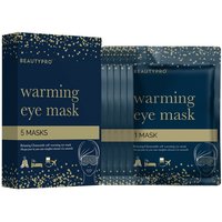BEAUTYPRO WARMING EYE MASK box of 5, navy packaging with gold accents and mask illustration.