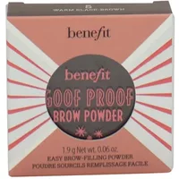 Benefit Goof Proof Brow Powder box, pink and brown with starburst design, shade 5 Warm Black-Brown.
