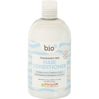 Bio D Conditioner, 500ml, clear bottle with white cap, blue and white label, fragrance-free, Allergy UK logo.