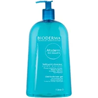Bioderma Atoderm Shower Gel 1000ml, blue bottle with pump dispenser, white and blue label detailing.