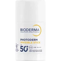 Bioderma Photoderm Invisible Stick SPF50+, white cylindrical container with blue and yellow text, 8g size.